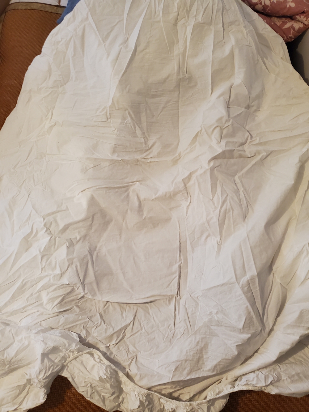 Hudson Park Full Size White Cotton Bedding Lot - 4 Mattress Covers, 1 Sheet, 7 P